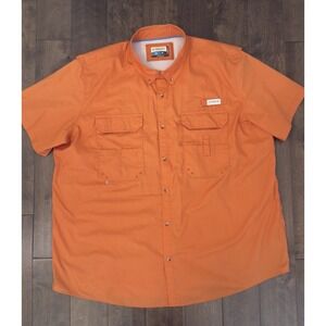Magellan Mens Orange‎ Fishing Gear Shirt Short Sleeve Vented Angler Fit Size 4XL
